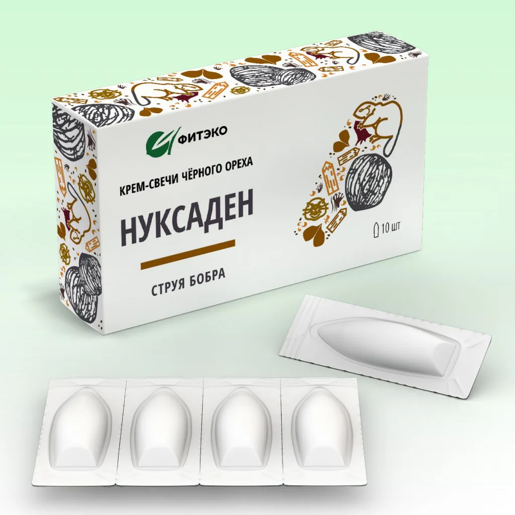 Крем-свечи "Нуксаден" Струя бобра 10 шт